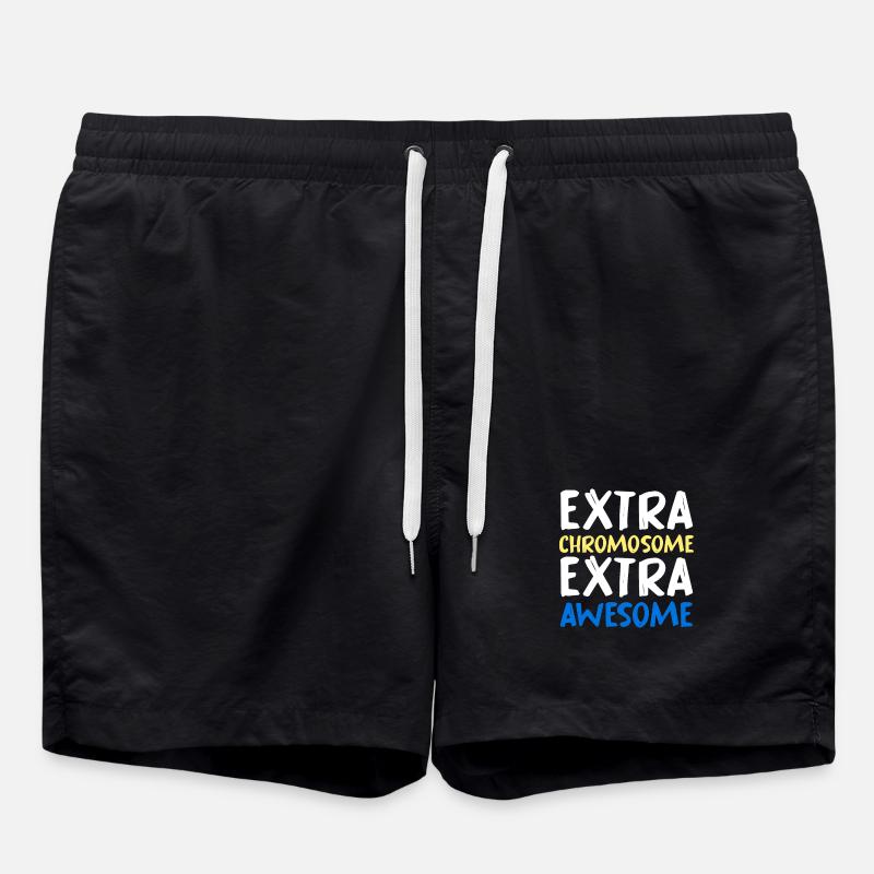 Extra Chromosome Extra Awesome - Swim Trunks - black