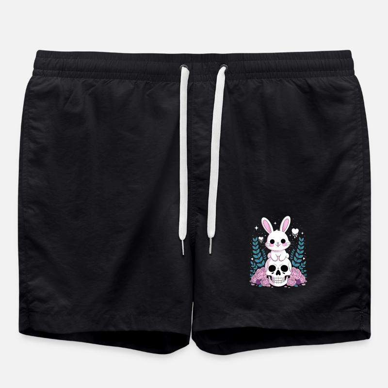Lapin Goth Kawaii Pastel - Short de bain - noir