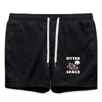 Seeotter Cartoon Raum Pun - Badeshorts - Schwarz - Vorne - AI Model Male 185 light (185cm)