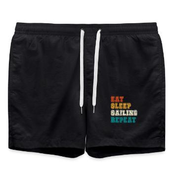Eat Sleep Sailing Repeat - Badeshorts - Schwarz - Vorne - AI Model Male 185 light (185cm)