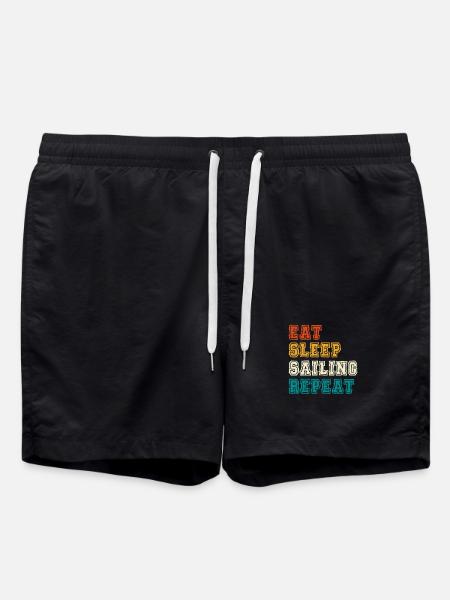 Eat Sleep Sailing Repeat - Swim Trunks - black