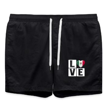Love Mexico Heart - Swim Trunks - black - Front - AI Model Male 185 light (185cm)