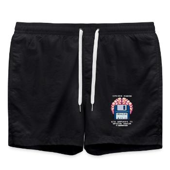 System Error: Update Denied | Homeschool - Swim Trunks - black - Front - AI Model Male 185 light (185cm)