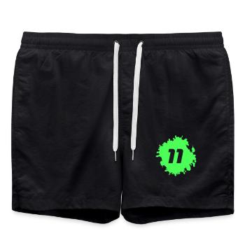 Vert néon Splash 11 - Short de bain - noir - Devant - AI Model Male 185 light (185cm)