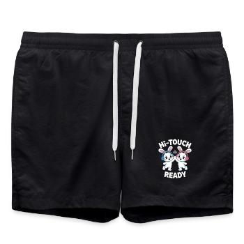 K-Pop Hi-Touch Funny Korea Maknae - Swim Trunks - black - Front - AI Model Male 185 light (185cm)
