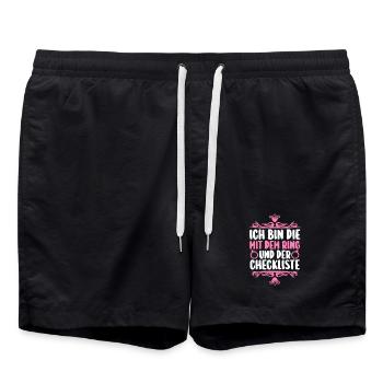 Bachelor Party Team Bride Hen Party - Swim Trunks - black - Front - AI Model Male 185 light (185cm)
