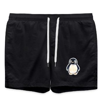 Penguin - Swim Trunks - black - Front - AI Model Male 185 light (185cm)