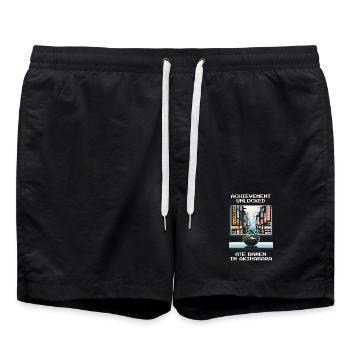 Achievement: Ramen in Akihabara | Tokyo Ramen - Swim Trunks - black - Front - AI Model Male 185 light (185cm)