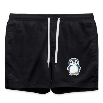 Penguin - Swim Trunks - black - Front - AI Model Male 185 light (185cm)