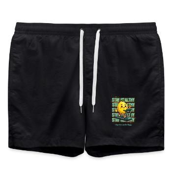 Limonade Limonade Zitronen Design Restez en bonne santé - Short de bain - noir - Devant - AI Model Male 185 light (185cm)