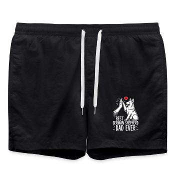 German Shepherd Dad Father's Day Father - Swim Trunks - black - Front - AI Model Male 185 light (185cm)