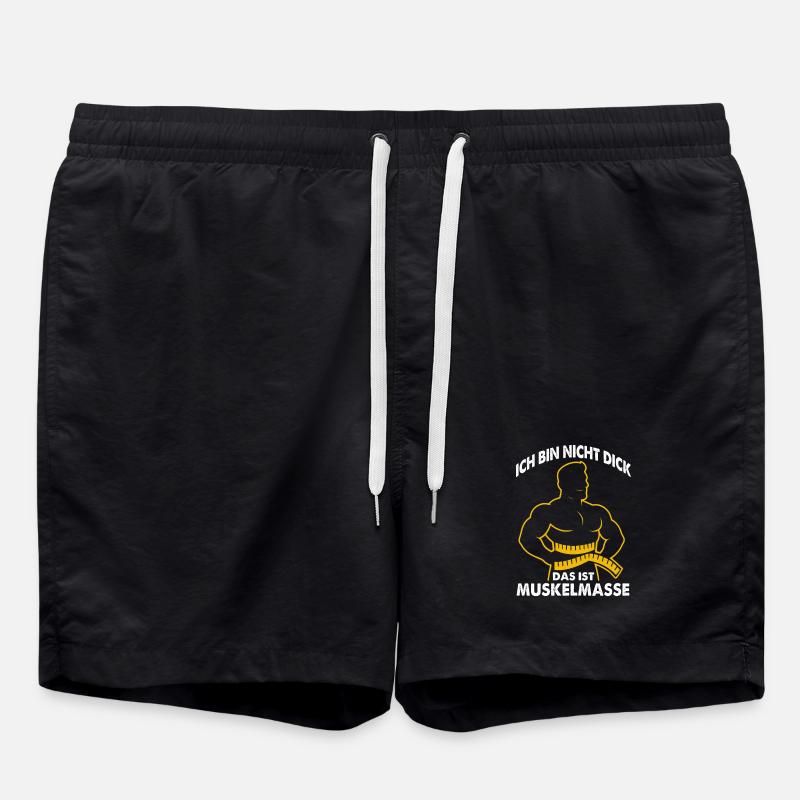 Muscles instead of mass saying - Swim Trunks - black