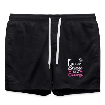 Je ne veux pas facile Je veux une ambiance de chasse folle - Short de bain - noir - Devant - AI Model Male 185 light (185cm)