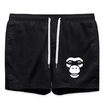 Monkey Face – Style primate de la jungle sauvage - Short de bain - noir - Devant - AI Model Male 185 light (185cm)