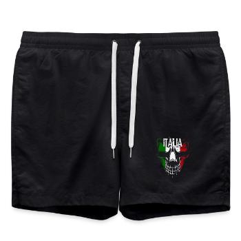 Crâne avec drapeau italien, patriote italien - Short de bain - noir - Devant - AI Model Male 185 light (185cm)