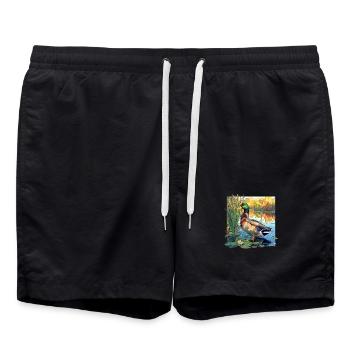 Ducks Duck - Swim Trunks - black - Front - AI Model Male 185 light (185cm)
