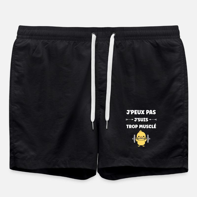 Muscle Chicken and Heavyweights - Swim Trunks - black