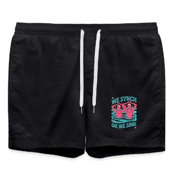 Synchronschwimmen Kunstschwimmen Wassersport - Badeshorts - Schwarz - Vorne - AI Model Male 185 light (185cm)