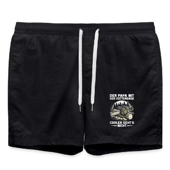 Der Papa Mit Der Kettensäge Holzfäller Papa - Badeshorts - Schwarz - Vorne - AI Model Male 185 light (185cm)