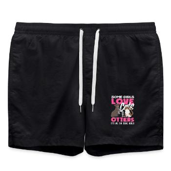 Girls I'm Some Girls Seeotter Cartoon - Badeshorts - Schwarz - Vorne - AI Model Male 185 light (185cm)