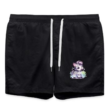 Zebras Zebra - Swim Trunks - black - Front - AI Model Male 185 light (185cm)