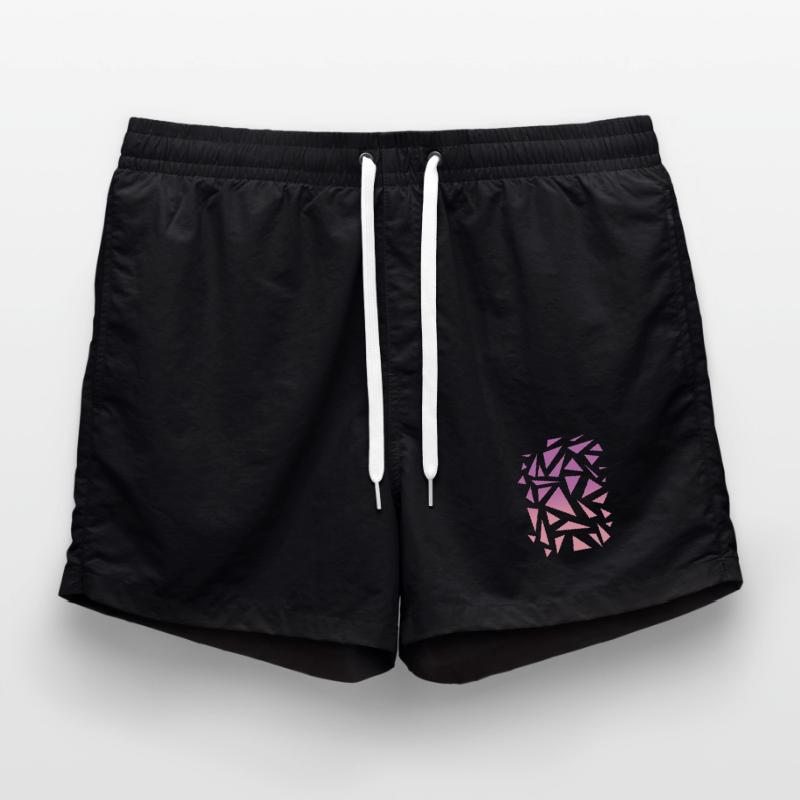 Triangle Pattern - Purple Pink Swim Trunks