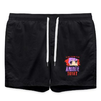 Anime Manga Otaku Kawaii Japon Cosplay Bande dessinée - Short de bain - noir - Devant - AI Model Male 185 light (185cm)