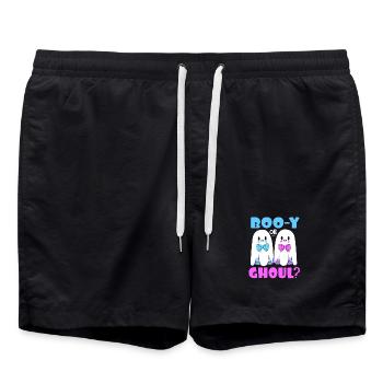 Gender Reveal Halloween Werdende Mutter - Badeshorts - Schwarz - Vorne - AI Model Male 185 light (185cm)