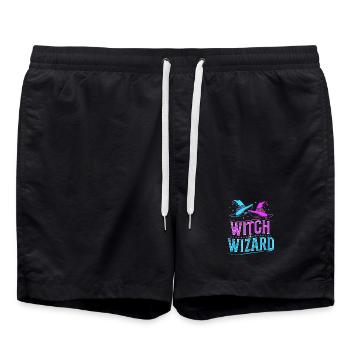 Gender Reveal Halloween - Badeshorts - Schwarz - Vorne - AI Model Male 185 light (185cm)