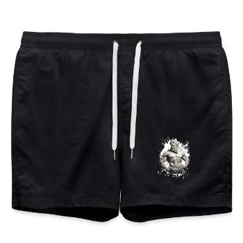 Greek Warrior Stoic Bodybuilding Gym - Badeshorts - Schwarz - Vorne - AI Model Male 185 light (185cm)