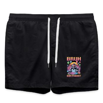 Birthday Gamer VR - Badeshorts - Schwarz - Vorne - AI Model Male 185 light (185cm)