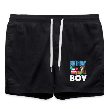 Cette loutre a 2 ans - Motif d’anniversaire mignon - Short de bain - noir - Devant - AI Model Male 185 light (185cm)