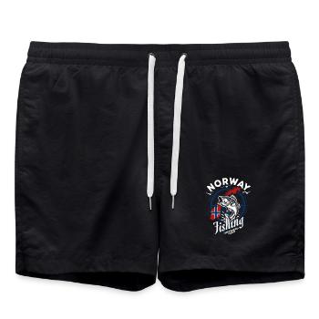 Norway Fishing Tour - Angler Gift - Swim Trunks - black - Front - AI Model Male 185 light (185cm)