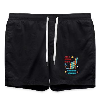 Amour, Acceptation, Autisme Pouvoir - Short de bain - noir - Devant - AI Model Male 185 light (185cm)