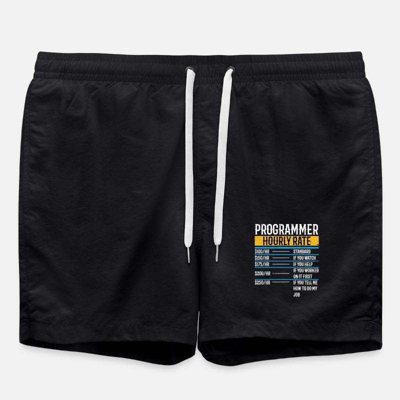 Programmeur Funny Taux horaire - Short de bain - noir