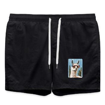 Lama - Badeshorts - Schwarz - Vorne - AI Model Male 185 light (185cm)