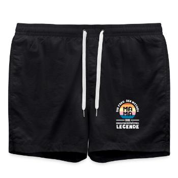 Mots croisés rétro Maman Femme Légende Humour - Short de bain - noir - Devant - AI Model Male 185 light (185cm)