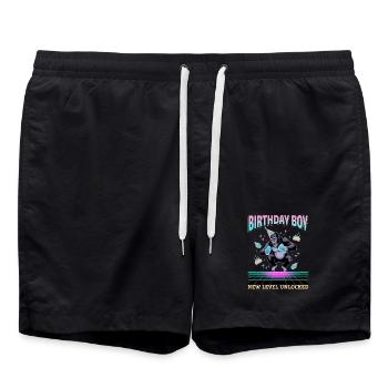 Birthday Gamer VR - Badeshorts - Schwarz - Vorne - AI Model Male 185 light (185cm)