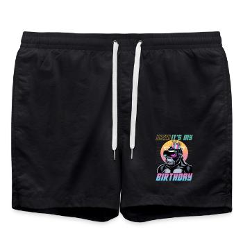 Birthday Gamer VR - Badeshorts - Schwarz - Vorne - AI Model Male 185 light (185cm)
