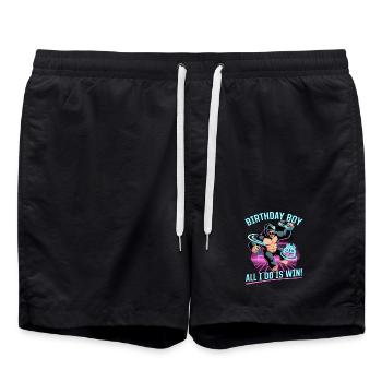Birthday Gamer VR - Badeshorts - Schwarz - Vorne - AI Model Male 185 light (185cm)