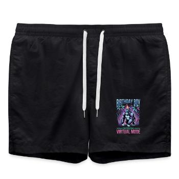 Birthday Gamer VR - Badeshorts - Schwarz - Vorne - AI Model Male 185 light (185cm)