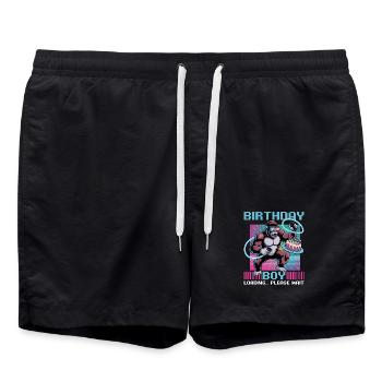 Birthday Gamer VR - Badeshorts - Schwarz - Vorne - AI Model Male 185 light (185cm)