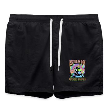 Birthday Gamer VR - Badeshorts - Schwarz - Vorne - AI Model Male 185 light (185cm)