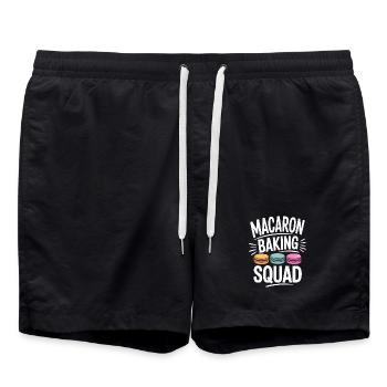 Macaron French Desserts - Swim Trunks - black - Front - AI Model Male 185 light (185cm)
