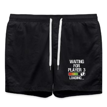 Expectant Dad To Be Gamer Pregnancy Announcement  - Badeshorts - Schwarz - Vorne - AI Model Male 185 light (185cm)