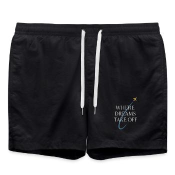 Flight Instructor Cfi Pilot Aviation Instructor - Swim Trunks - black - Front - AI Model Male 185 light (185cm)