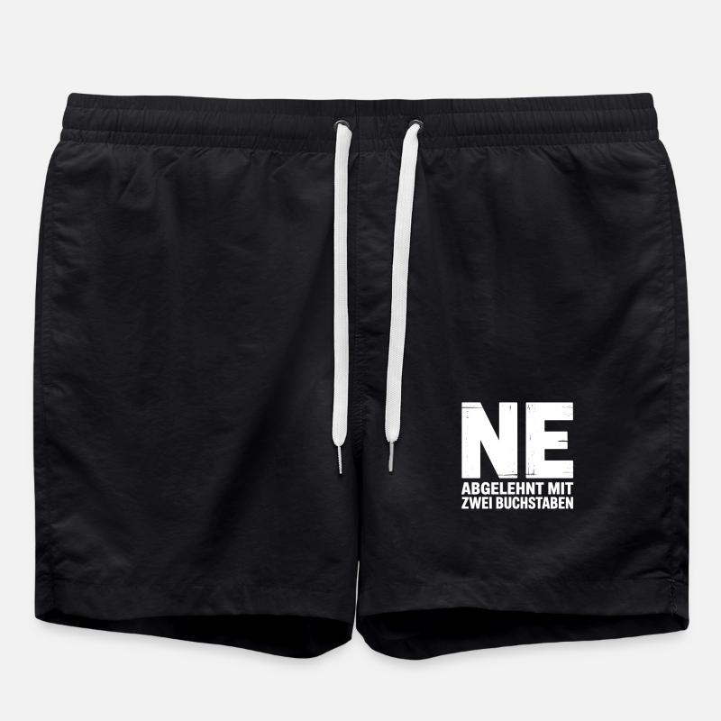NE? Cooles Ablehnungs-Shirt mit klarer Ansage - Badeshorts - Schwarz
