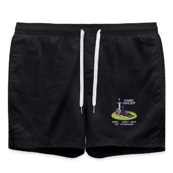 Pas de fin de partie | Only Stamina Empty - RPG Vibe - Short de bain - noir - Devant - AI Model Male 185 light (185cm)