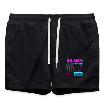 Ne pas DÉRANGER - Mission de jeu - Short de bain - noir - Devant - AI Model Male 185 light (185cm)