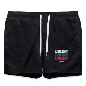 Ljubljana, Slovénie, fierté slovène - Short de bain - noir - Devant - AI Model Male 185 light (185cm)